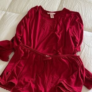 Victoria's Secret Deep Red Bow Lounge Set